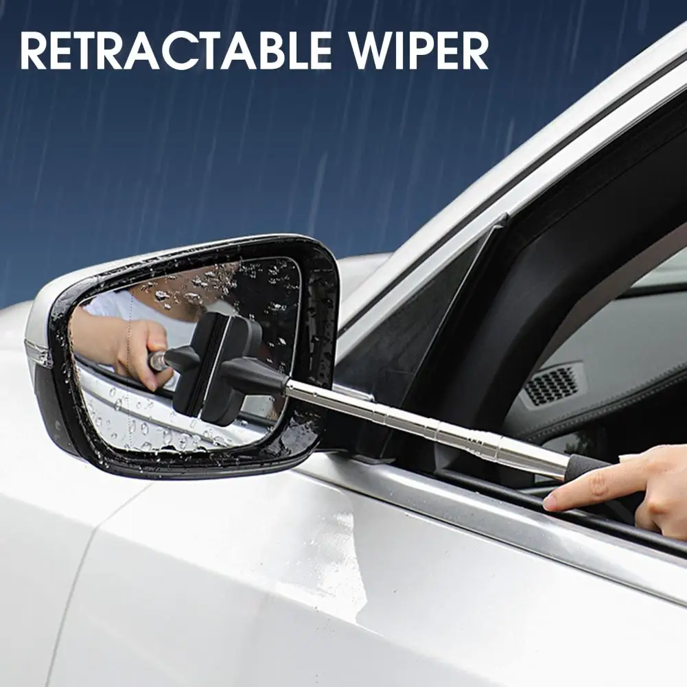 

Rearview Mirror Wiper Portable Long Service Life Telescopic Rearview Mirror Wiper Stainless Steel Car Wiper for Home