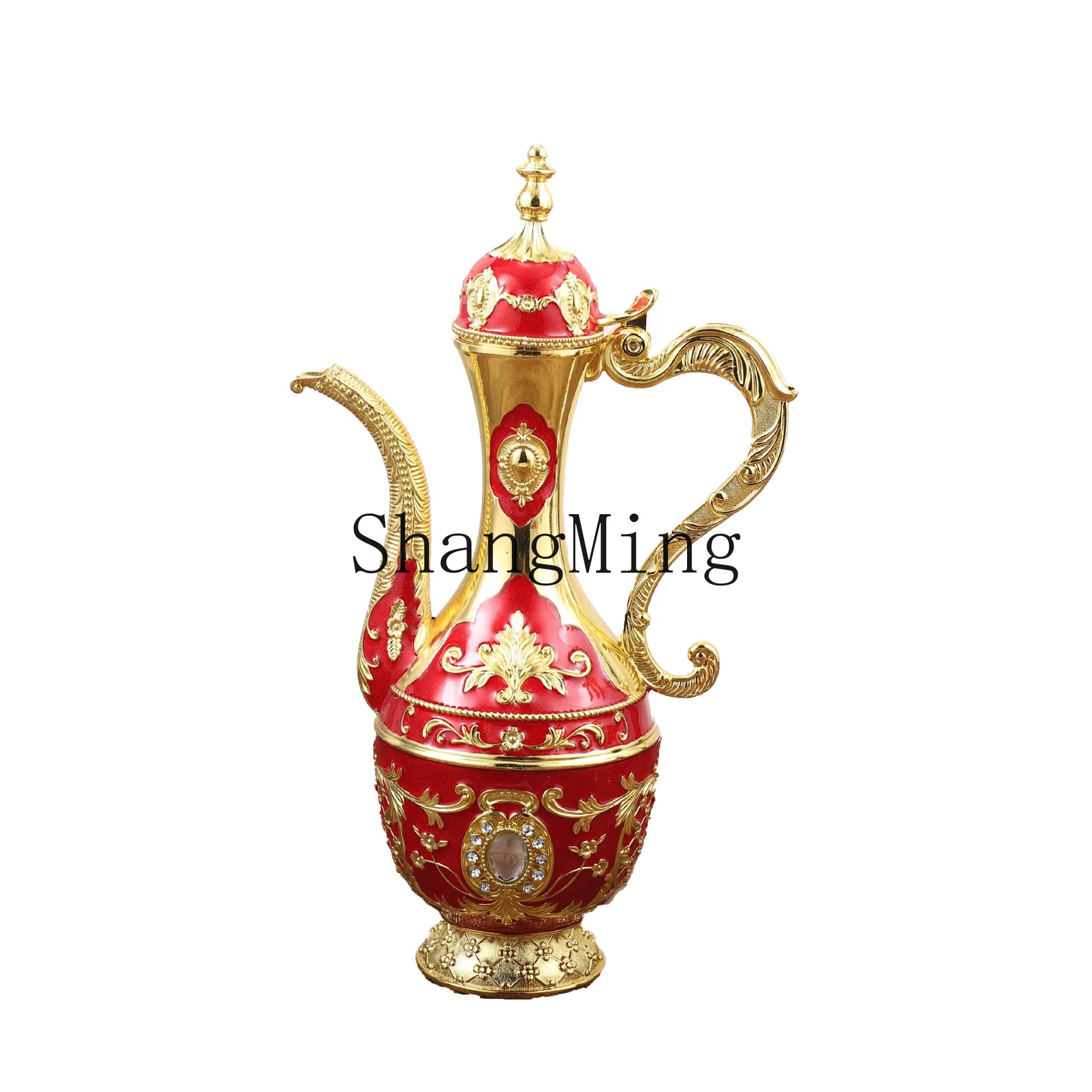 

PYH metal wine set retro high-end wedding home ornament 8-piece set wine dispenser household wine glass