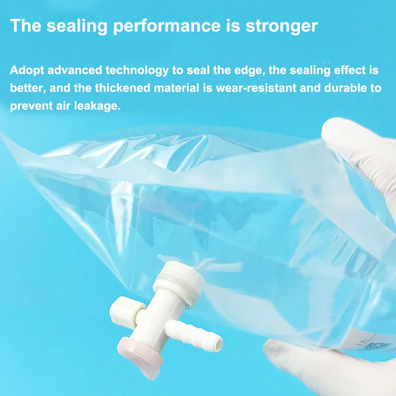 كيس أخذ عينات الغاز كيس فيلم البولي ايثيلين كيس الغاز كيس البولي إيثيلين كيس الغاز CO/CO2 ، يستخدم لتحليل الهواء والغاز ، مع صمامات واحدة #3