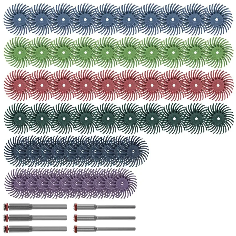 Imagem -03 - Escova Abrasiva para Jóias e Polimento de Madeira Radial Cerdas Disc Kit Como Mostrado Plástico Detalhe in 66 Pcs