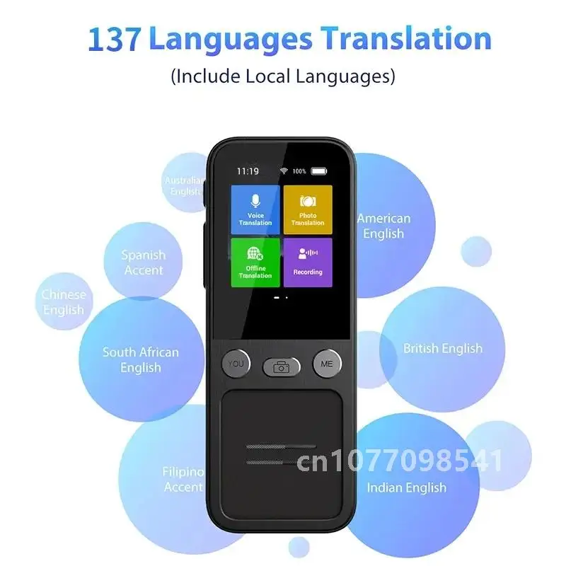 Portable T16 Instant Intelligent Voice Translation Recording 138 Language Real Time Smart Offline Translation Machine