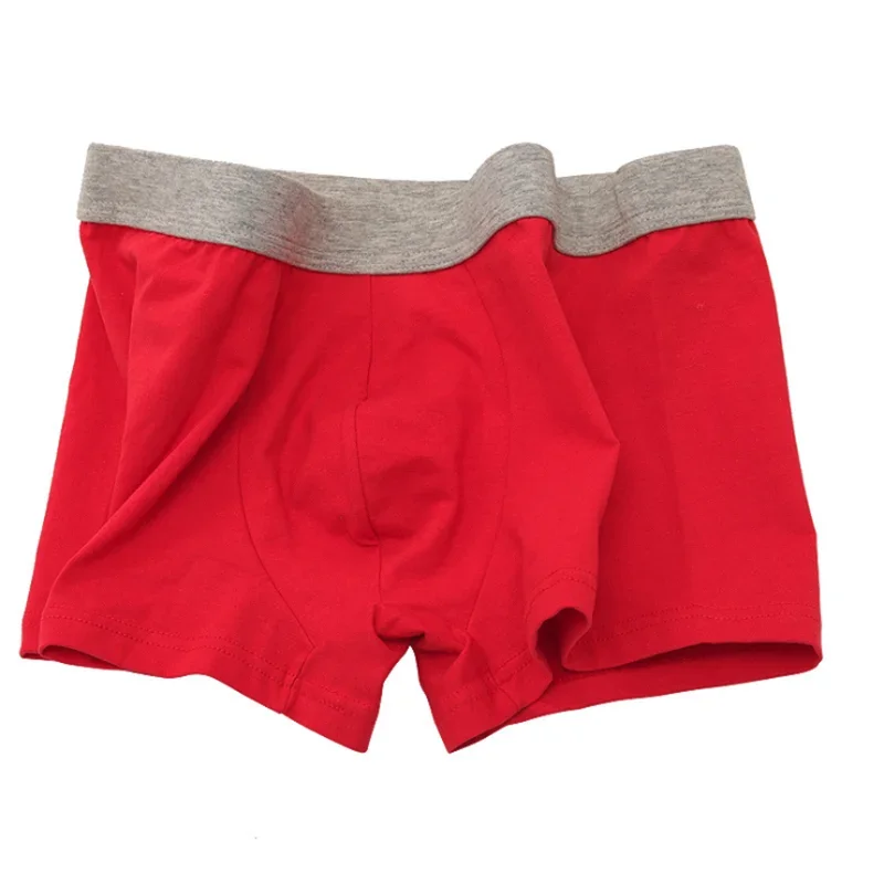 

Men's Soft Breathable Cotton Solid Color Mid-Waist Boxer Briefs Comfortable Underwear