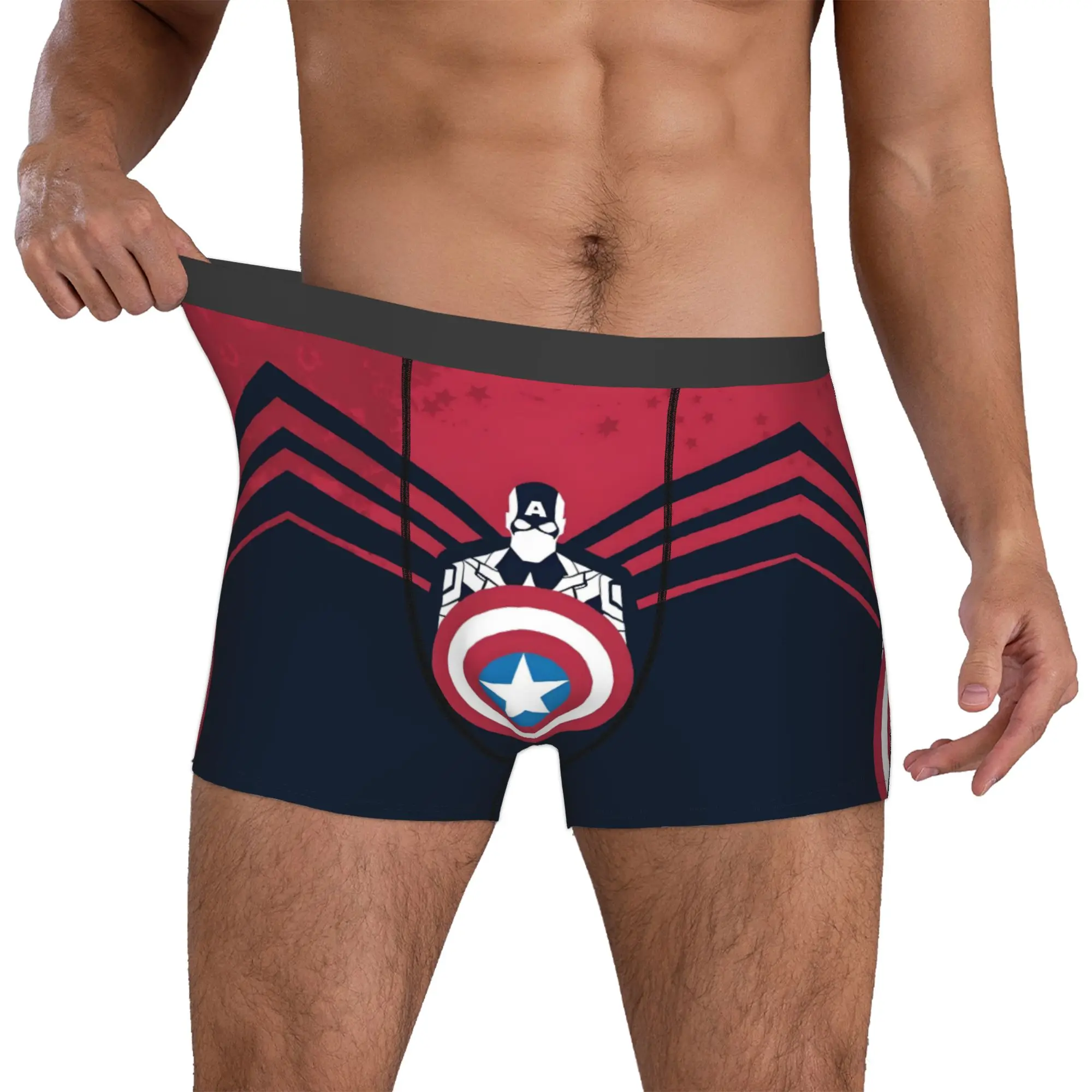 

Custom Captains AnimeAmericas Boxer Shorts For Men 3D Print Comics Animation Underwear Panties Briefs Breathable Underpants