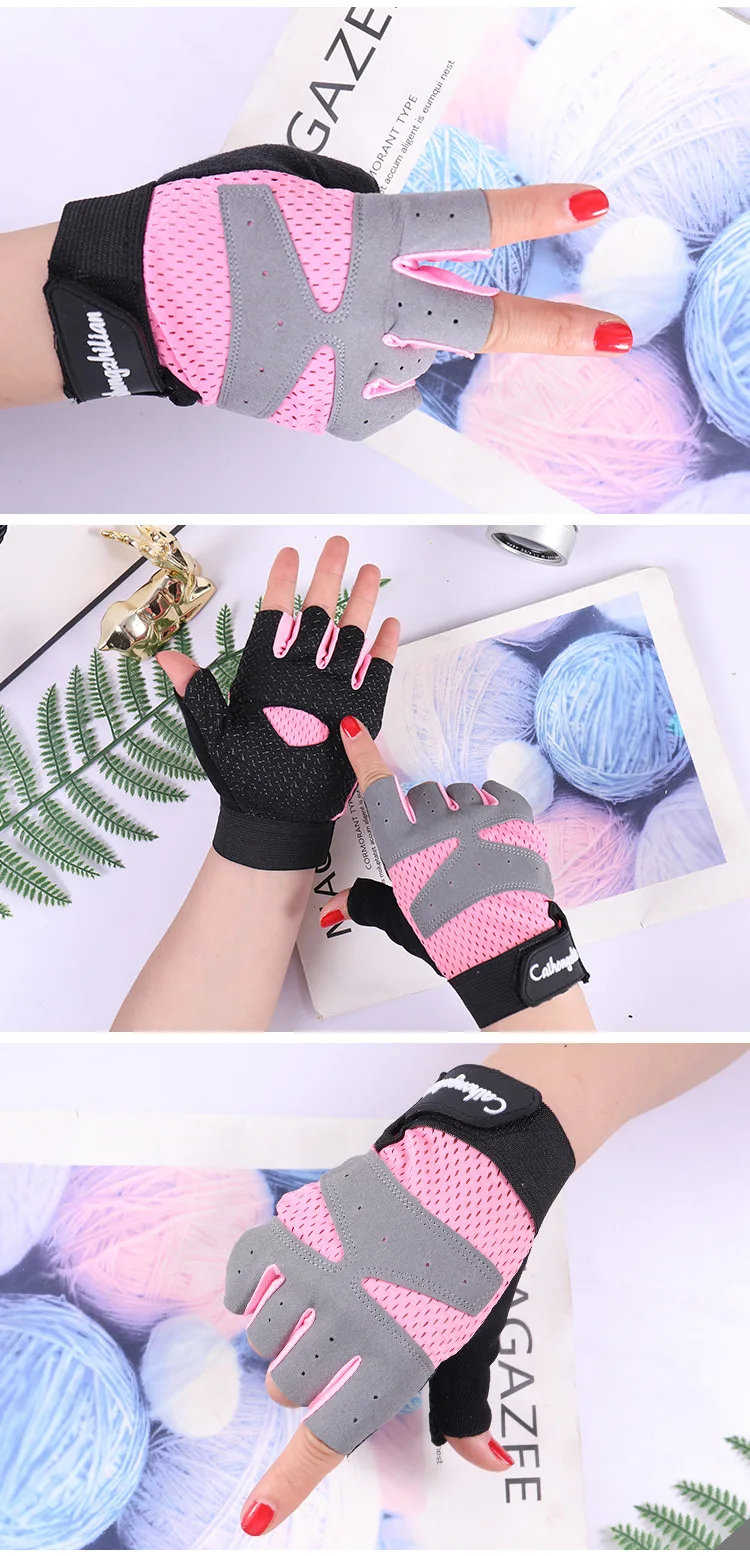 Radfahren Fingerlose Handschuhe für Männer Frauen Motorrad Sommer Fahrrad Fitness Gym Sport Gewichtheben Atmungsaktive Radfahren Handschuhe – Detail 3