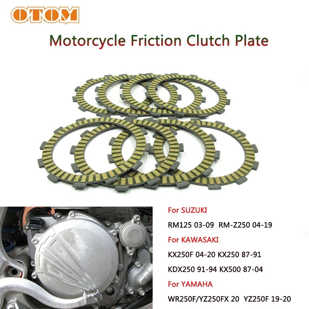 

OTOM 8 Pcs Motorcycle Friction Clutch Plate Kit For SUZUKI RM125 RM-Z250 04-19 YAMAHA WR250F YZ250FX 2020 YZ250F KAWASAKI KX250F