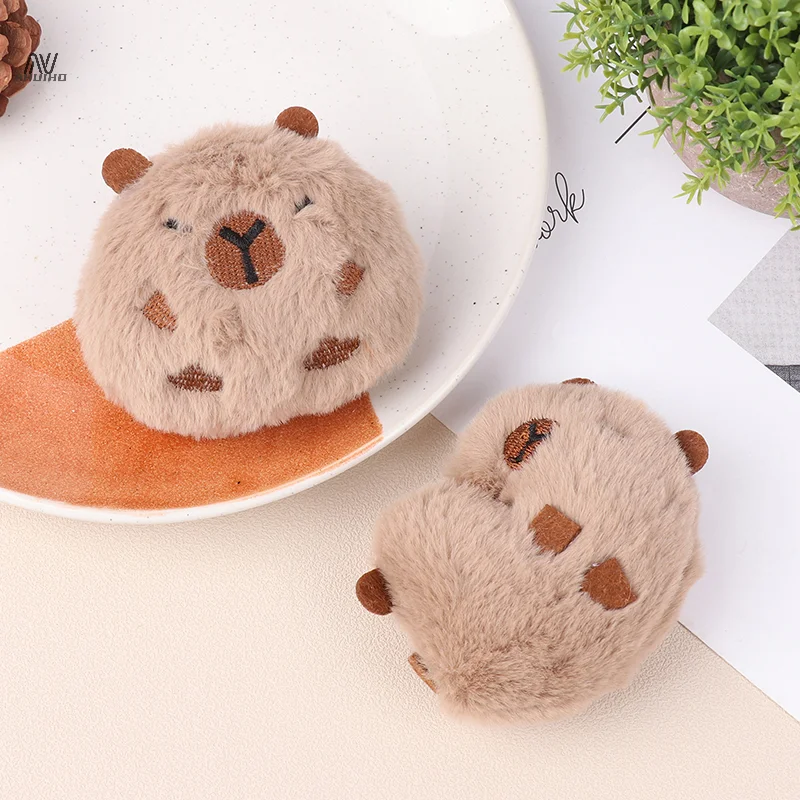 1PC Capybara Plush Brooch  Girl Clothes Badge Pins Backpacks Pendant Decoration Accessories Soft Cute Pin Student