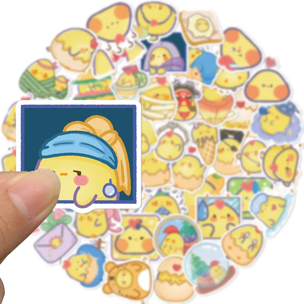 10/30/50pcs niedlichen gelben Huhn Aufkleber Cartoon Dekoration Koffer Scrap booking Laptop Telefon Briefpapier Kawaii Kind Spielzeug Aufkleber