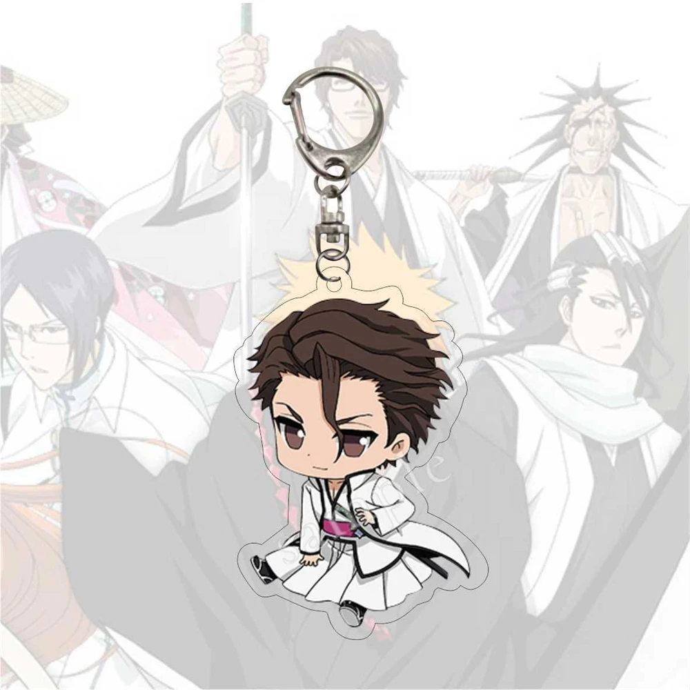 Original Anime Bleach Acrylic Keychain HD Q Edition Cartoon Characte Figurines Kurosaki Ichigo Ishida Uryuu Kuchiki Gift For Fan