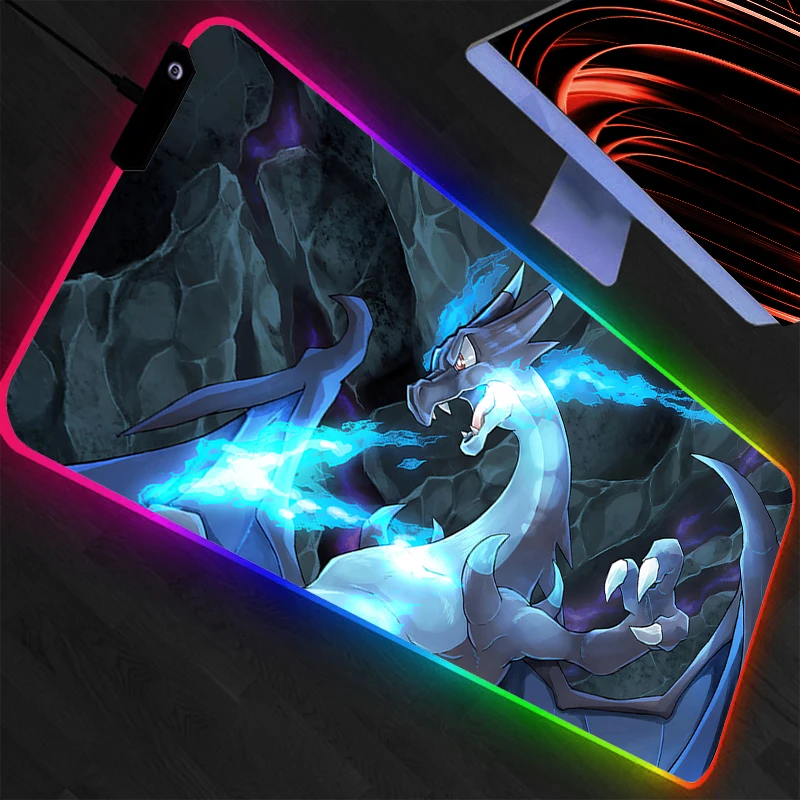 

Коврик для мыши Pokemon Pikachu RGB, геймерские аксессуары, клавиатура Varmilo, коврик для компьютерного стола, ковер с подсветкой, светодиодный коврик для мыши