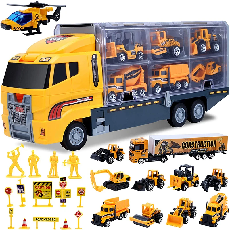

Engineering Transporter Car Toy Small Tractor Excavator Bulldozer Truck Car Set Vehicle Toy Gift for Children Boy 3 Years Old
