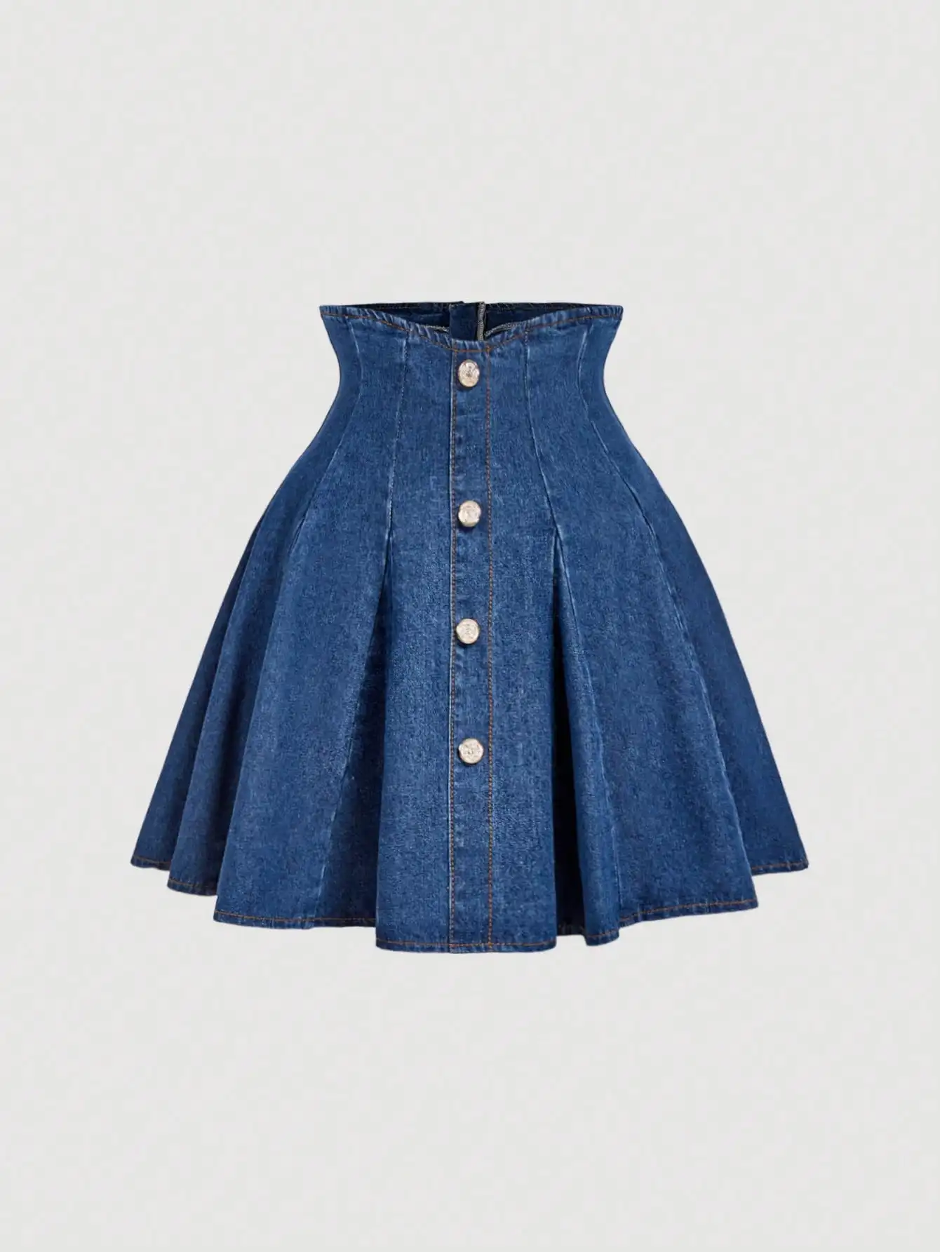 

Женская мини-юбка из денима с высокой талией, плиссированная, с эффектом потертости