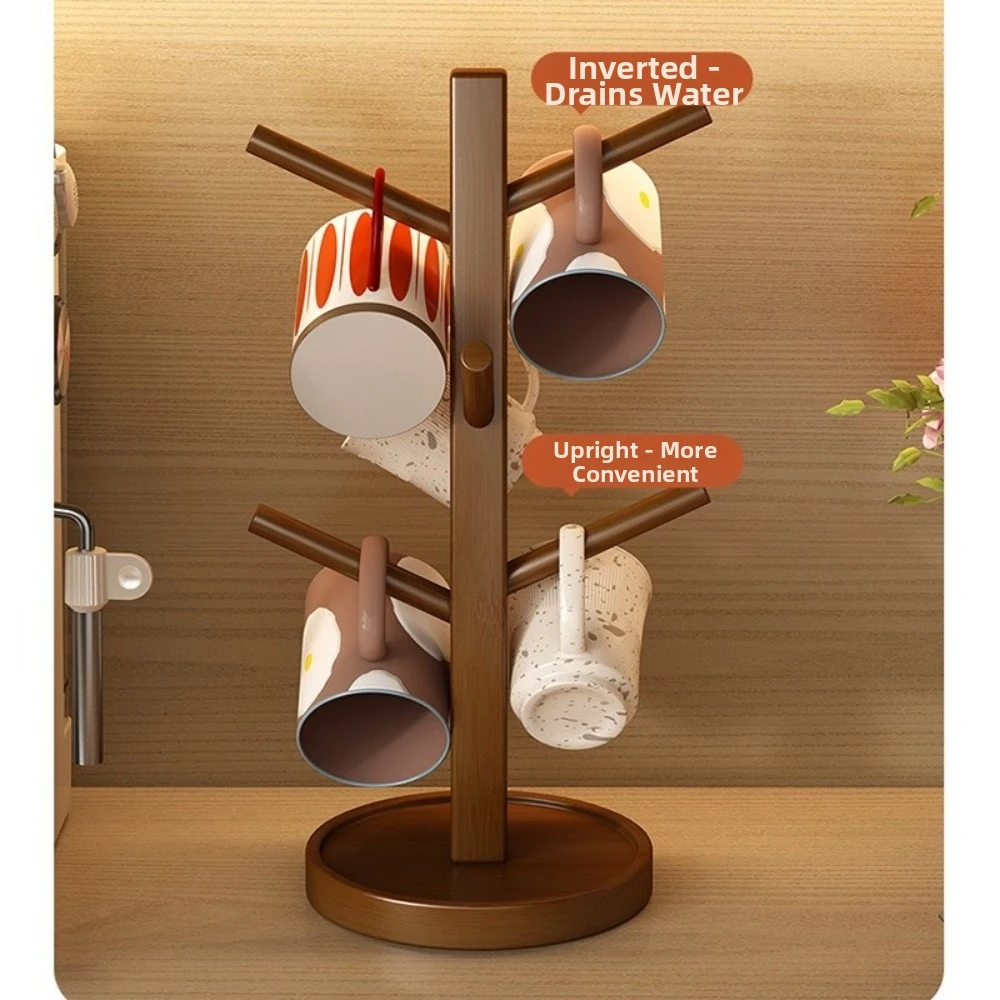 Tree Shape Coffee Cup Mug Holder 4/6 Hooks Space Saving Multifunctional Hanging Display Rack Kitchen Decor Storage Organizer
