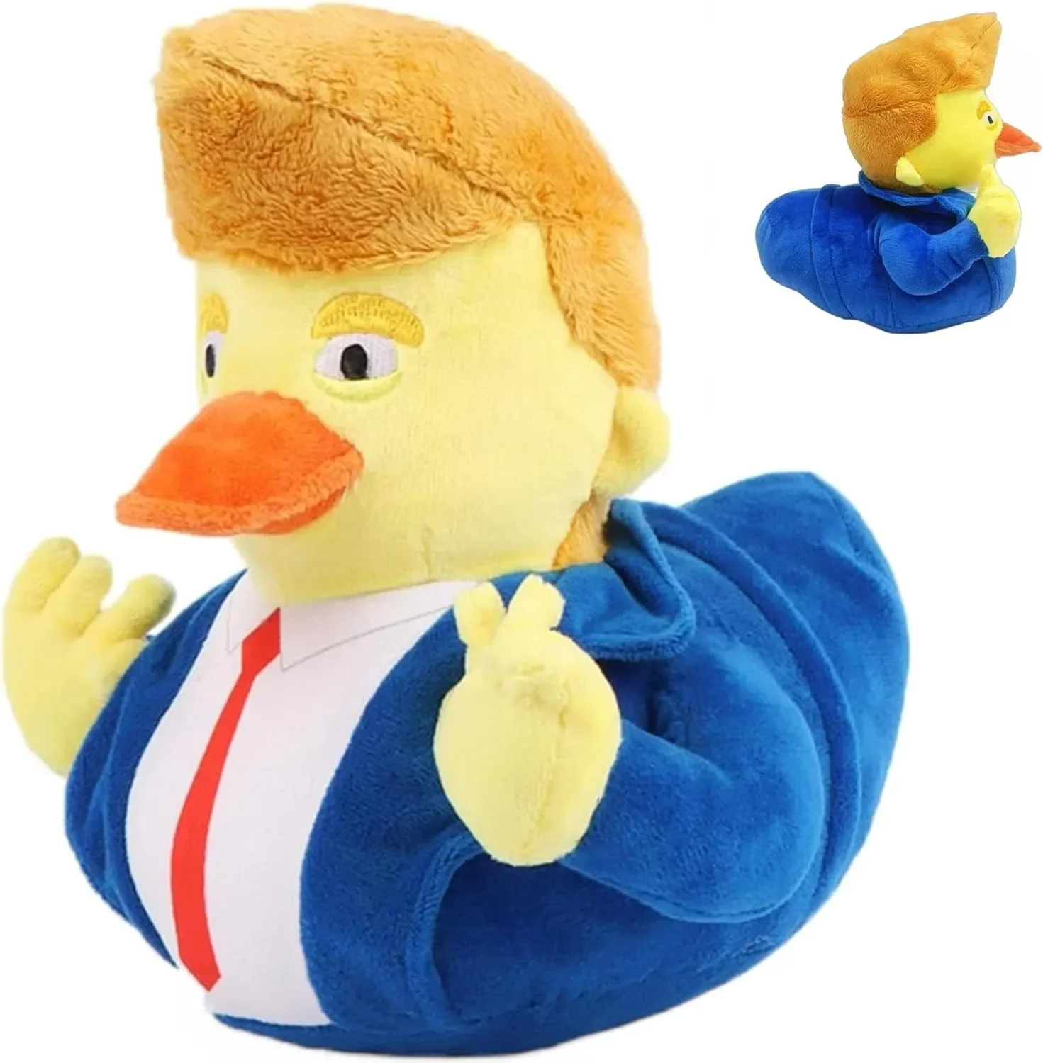 Peluche di anatra Trump 2024 da 24 cm, bambola di pezza di anatra di merce Trump, decorazioni di anatre Tromba, giocattoli di peluche Trump da collezione per i fan