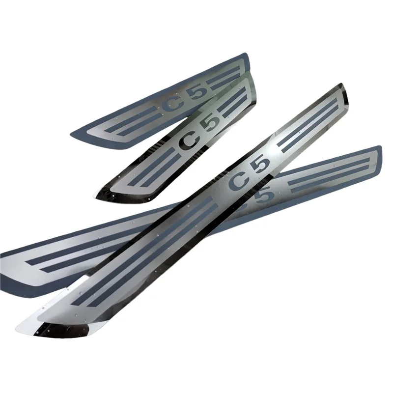For Citroen C5 2010 2011-2021 2022 2023 2024 2025 2026 Car Door Sills Plate Stainless Steel Ultra-thin Sticker Interiors Styling