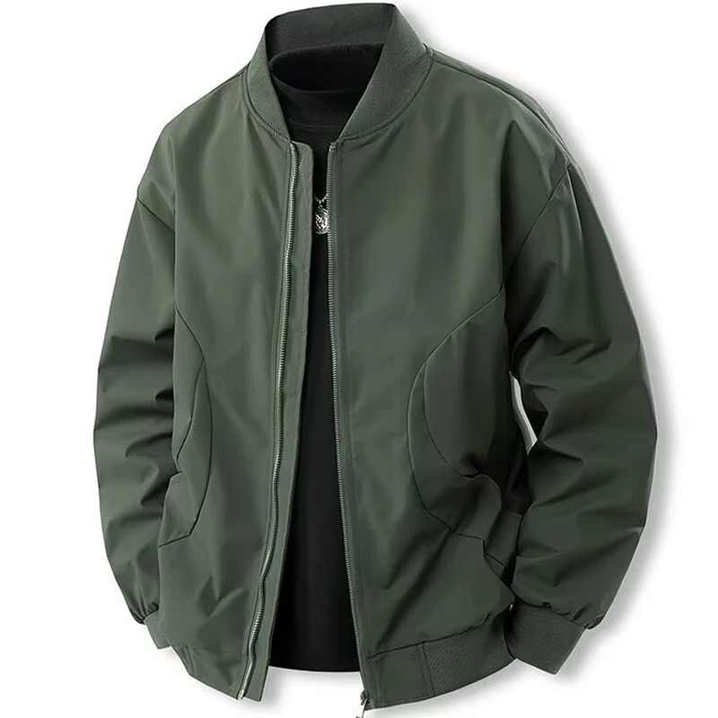 الخريف الرجال Bomber سترة بلون جيب سستة سترة واقية الوقوف طوق الصيد في الهواء الطلق التكتيكية سترة عادية ملابس خارجية #4