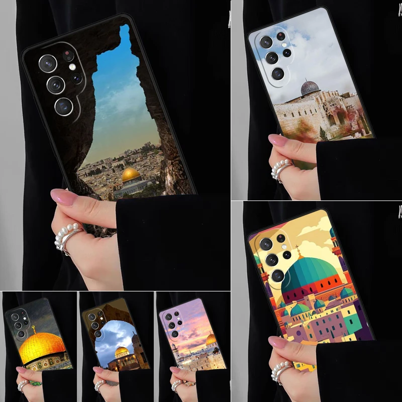 Иерусалимский чехол для телефона Samsung Galaxy S25 S24FE S23 S22 S21FE S20 S10 Plus Ultra Note20 10Pro, мягкий черный чехол