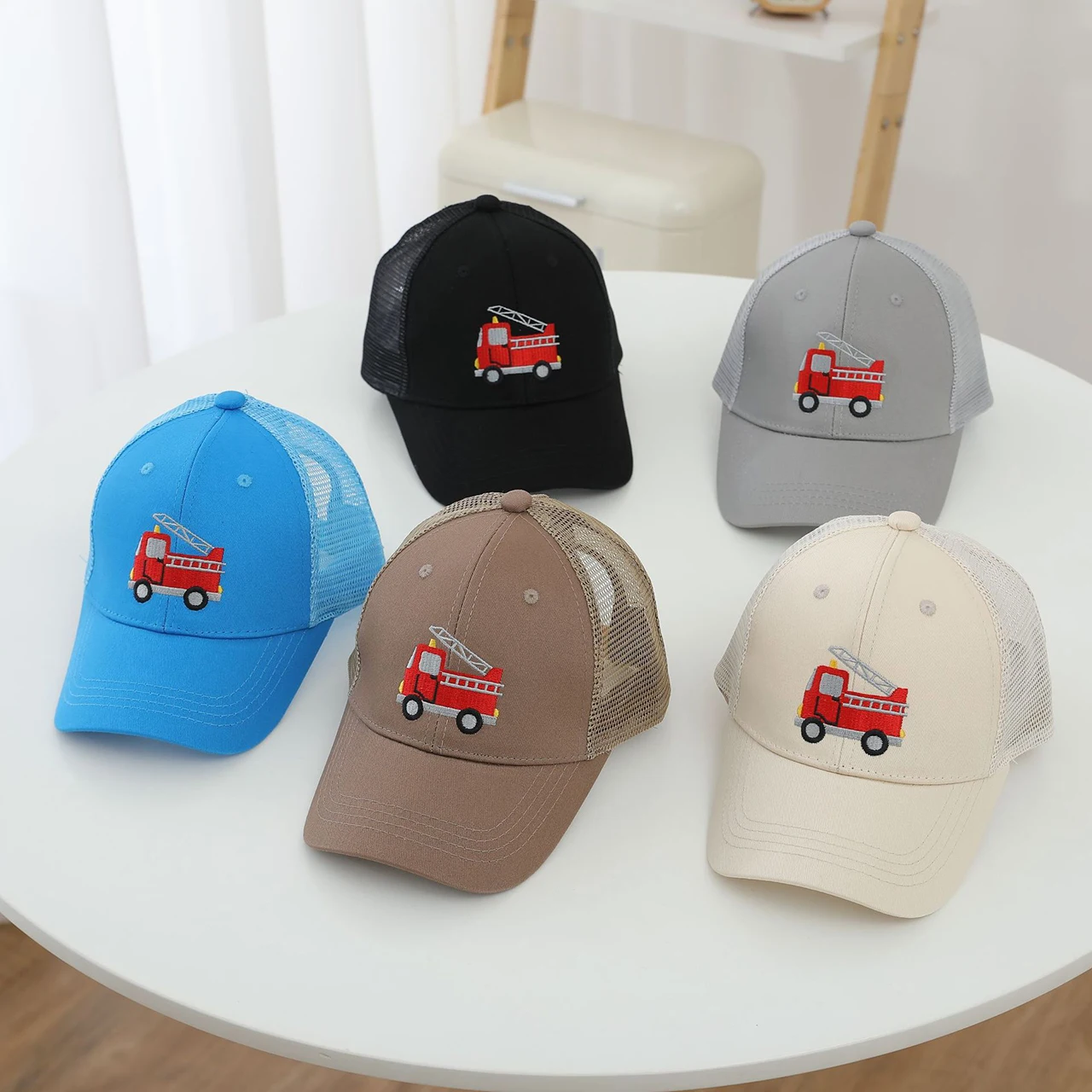 Cartoon Retro Children Duck Tongue Hat Car Print Kids Baseball Cap Autumn Long-Brim Kids Sun Hats 2-6Year Baby Boys Peaked Caps view 6