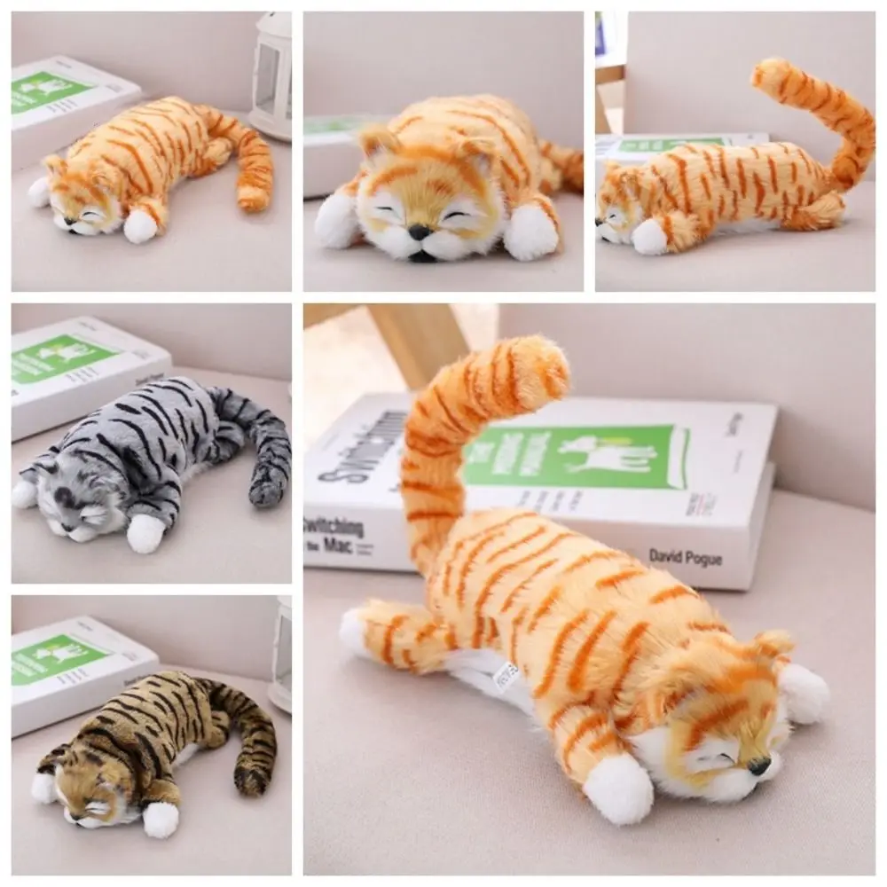 Stuffed Animal Electric Rolling Cat Simulation Interactive Electric Plush Toys Tumbling Barking Cute Fun Cat Animal Toy