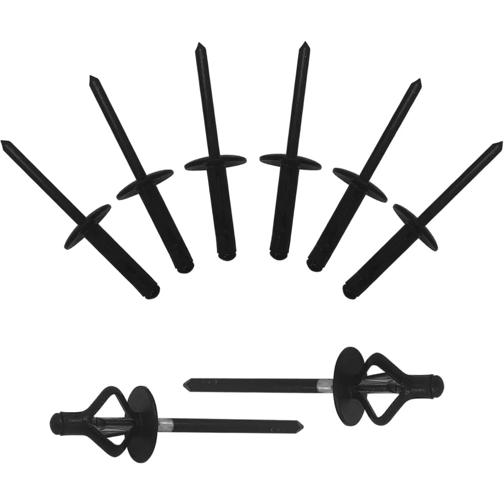 مسامير أعمى ثلاثية الطي من الألومنيوم 3/16 بوصة × 4/5 بوصة، 50 قطعة باللون الأسود للسيارات والأثاث #1