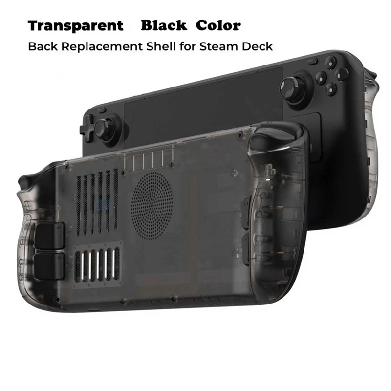 Replacement Back Shell Case for Steam Deck Anti Slip Transparent Back Plate DIY Bracket for Steam Deck Accessories-A