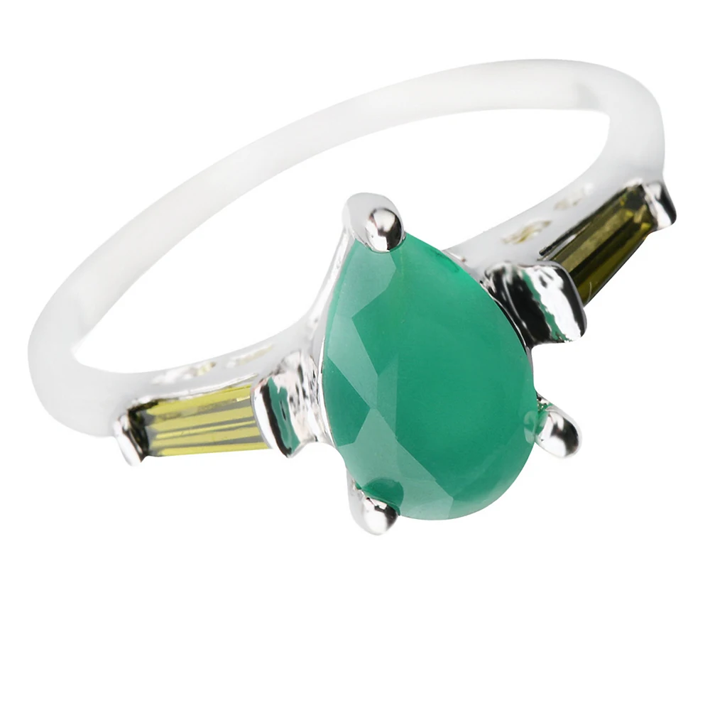 

6*8 мм зеленые корундовые фотообои серебряное кольцо