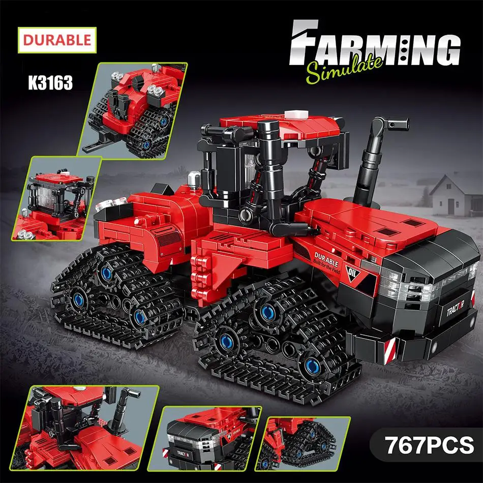 Technische Harvester Balenpers Duurzame Maaier Bouwstenen MOC Landbouw Simuleren Model Assemblage Truck Bricks Speelgoed Voor Kinderen Als Geschenken