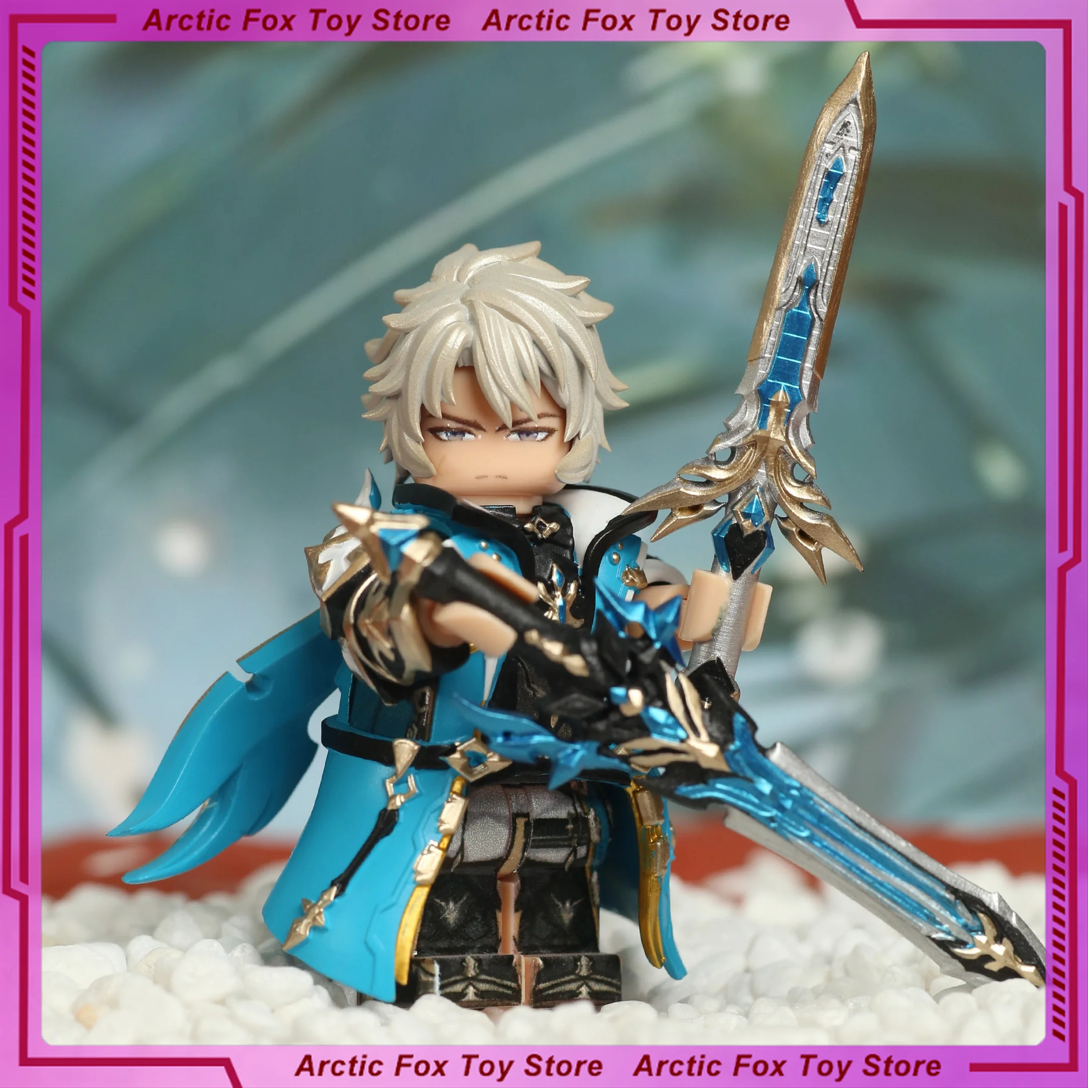 

5cm New Genshin Impact Game Figure Varka Perimeter Model Assembling Building Blocks Desktop Decoration Ornaments Kids Gifts Toys