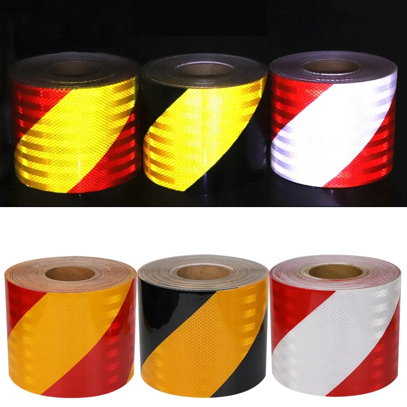 White Red Yellow Black Twill Reflective Self-adhesive Car Safety Warning Reflector Film Truck Tape Sticker