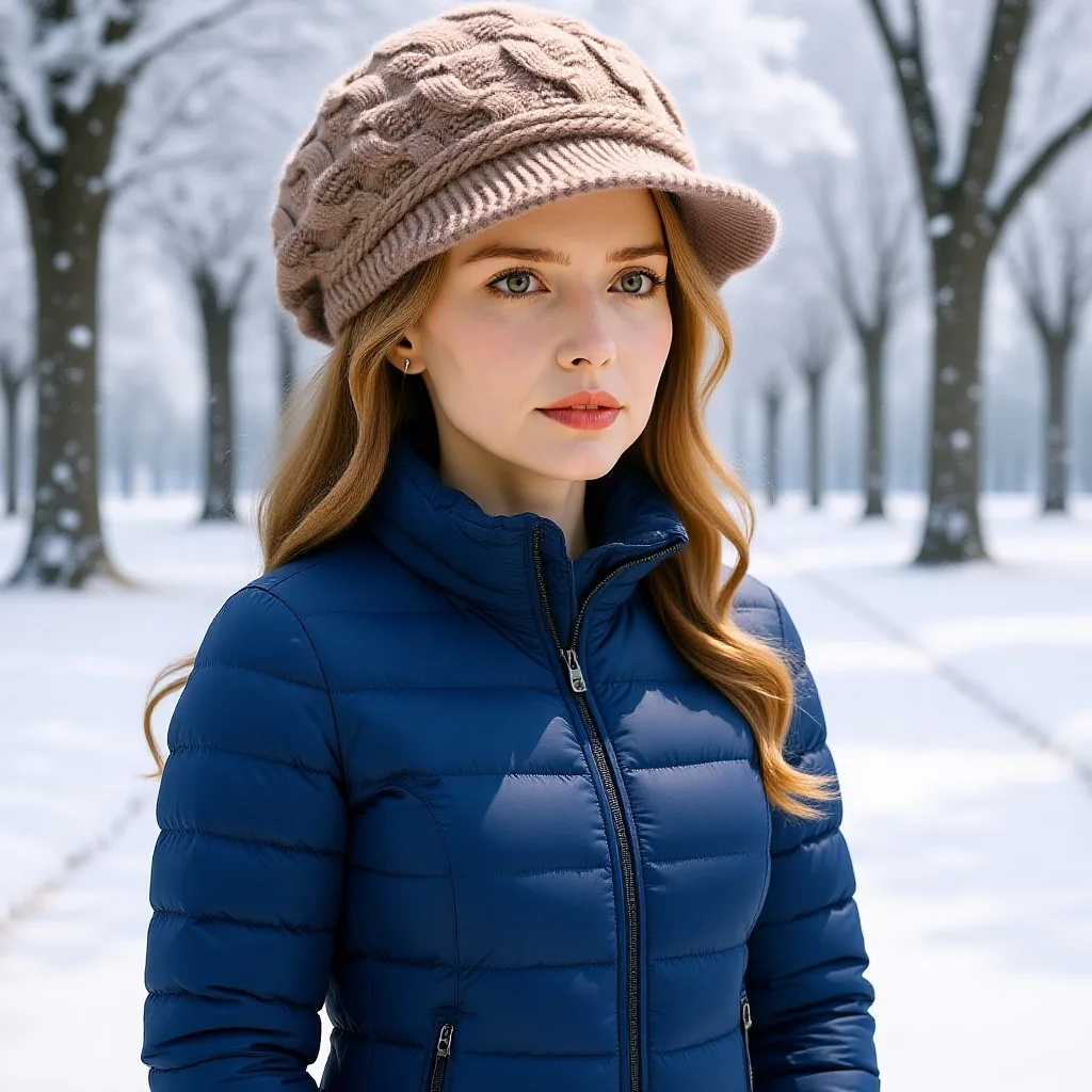 قبعة نسائية متماسكة من الصوف المخلوط قبعة حرارية عتيقة مناسبة لأزياء الشتاء متقلب للطقس البارد