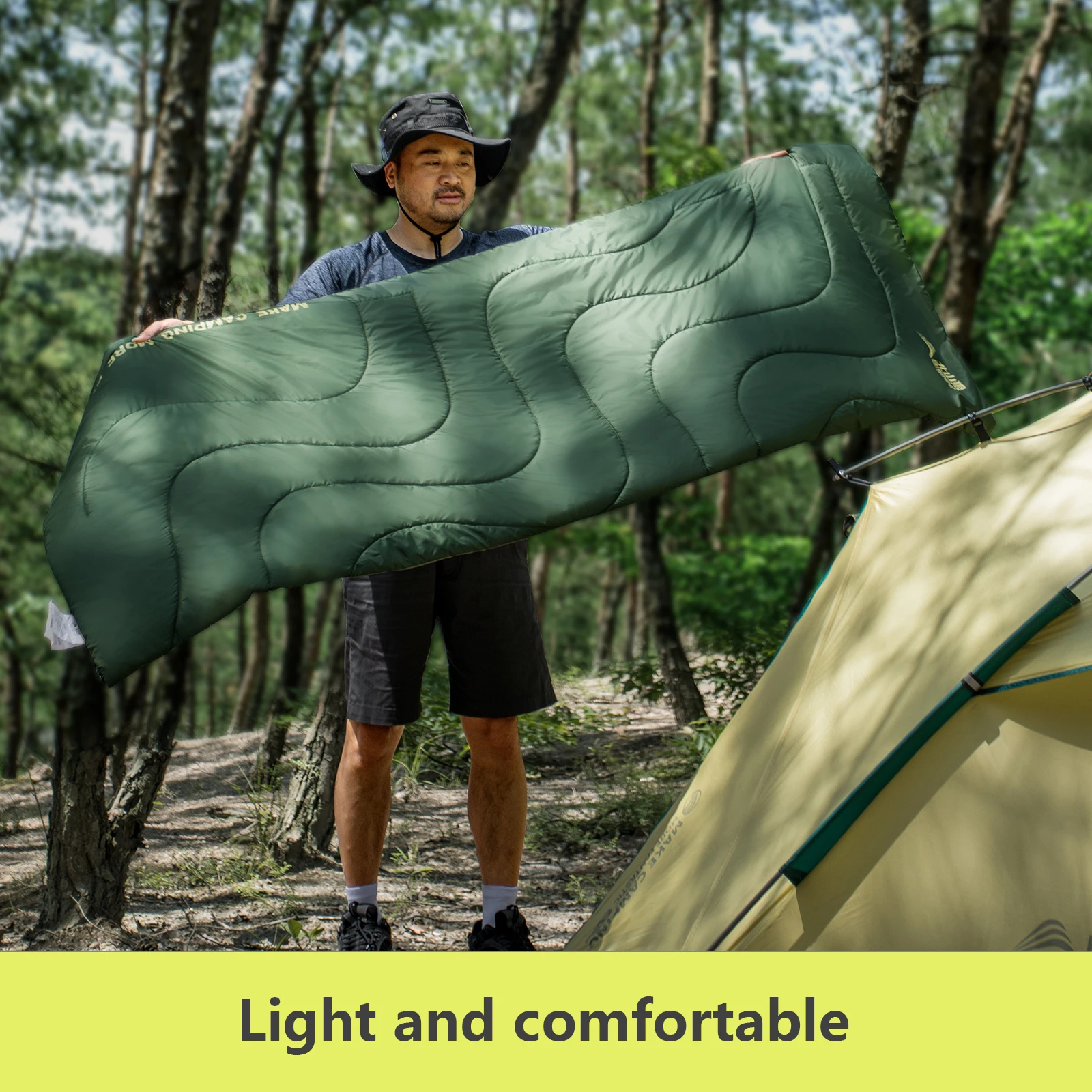 BISINNA Сверхлегкий спальный мешок для кемпинга, весна-лето, рюкзак, спальный мешок, большое одеяло для походов на пляже