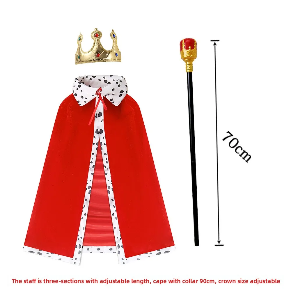 Loween King Túnica para adultos Príncipe Princ Manto Festival Baile de máscaras Disfraz de actuación Día del niño Príncipe Princ O...