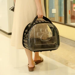 Small Pet Sided Carrier for Dogs Cats Travel Bag Folding Carrier Cage Collapsible Crate Tote Handbag Potable Tools