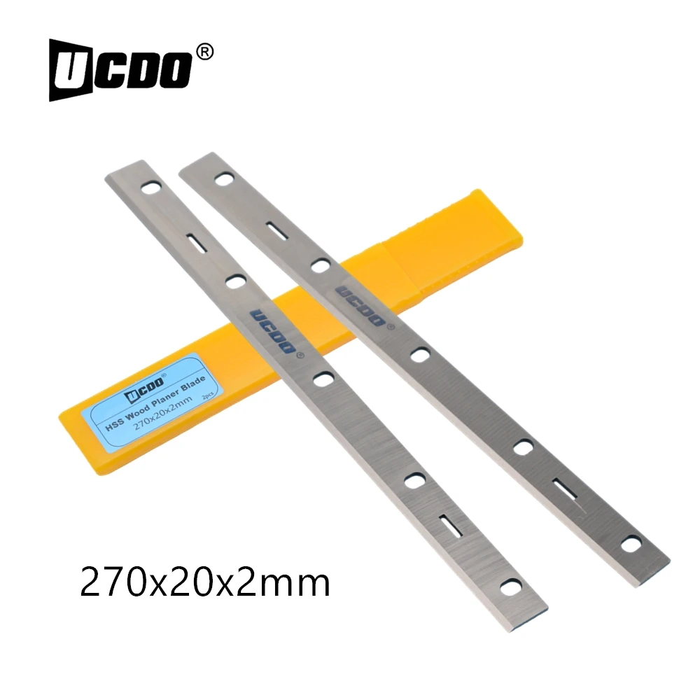 

UCDO 2pcs 270x20x2mm HSS Planer Blades Knives for BELMASH MOGILEV 2.4 UNIVERSAL-2500E SDM-2500 SDM-2500M Woodworking Tools