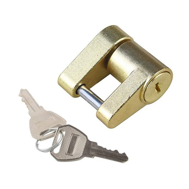 

Замок для прицепа, диаметр 1/4 дюйма, замок для сцепного устройства 3/4 дюйма, замок для фаркопа прицепа с ключами, замок для сцепного устройства прицепа для буксировки лодок, автодомов, грузовиков, автомобилей