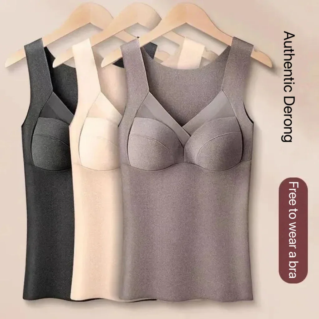 1pcs Woman Thermal Underwear Autumn WinterThermo Lingerie Soft Warm Top Wear Thermo Vest  Undershirt With Bra Padded