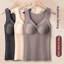 1pcs Woman Thermal Underwear Autumn WinterThermo Lingerie Soft Warm Top Wear Thermo Vest  Undershirt With Bra Padded