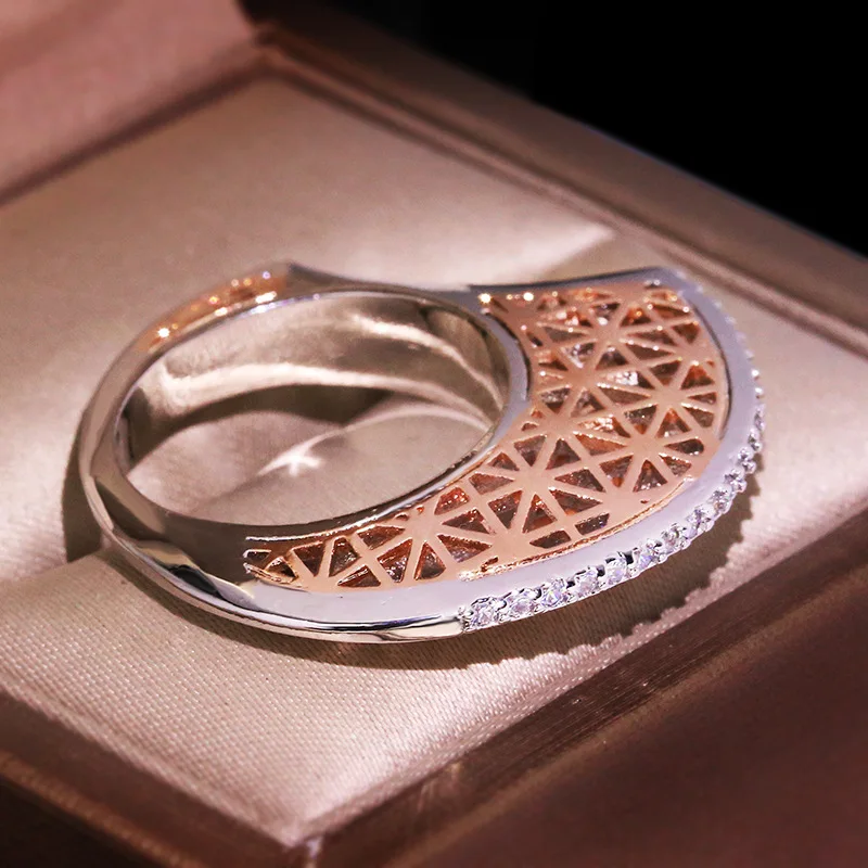 Nuove donne anello S925 argento colore zirconio moda riso serie forma di luna personalità gioielli innovazione regalo commemorativo