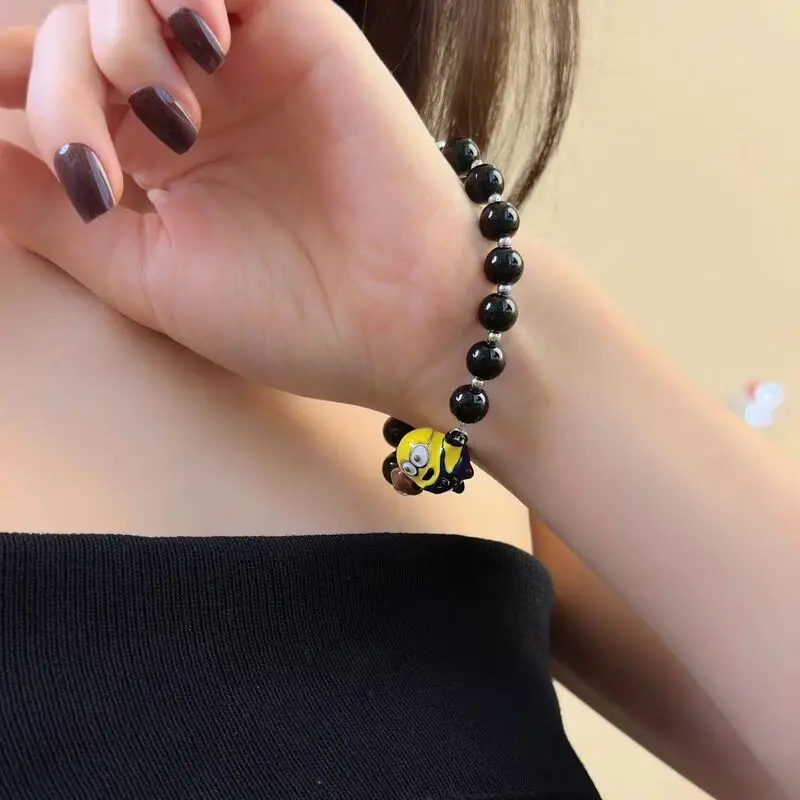 Minimalist Minion Beaded Bracelet | Cute Cartoon Couple Jewelry | Lightweight Luxury Birthday Gift view 2