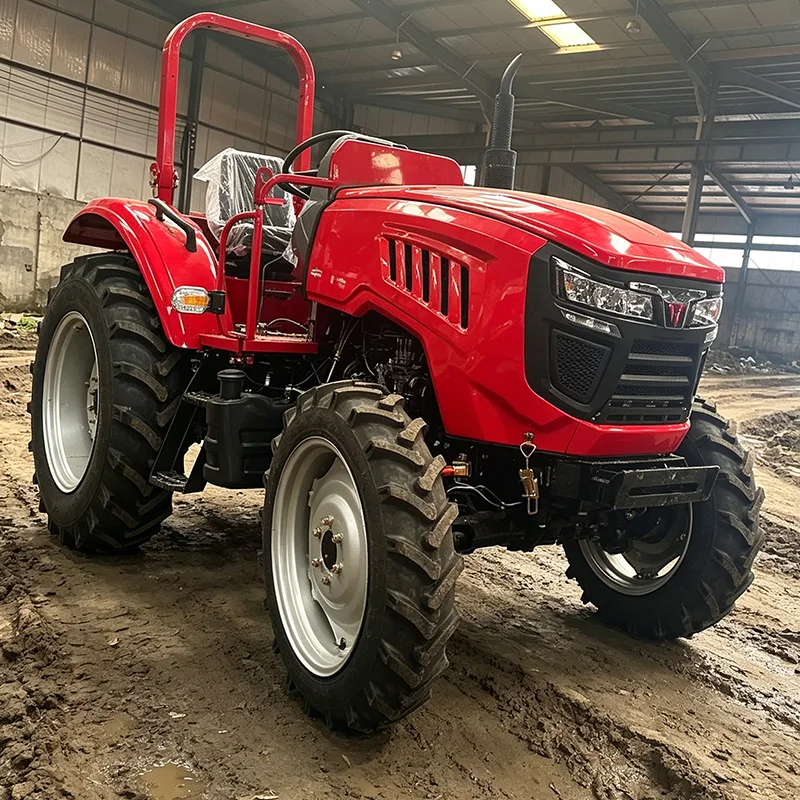 Customized Wheeled Cultivator, 60 HP Tractor, High-Power Four-Wheel Rotary Plowing Integrated Machine