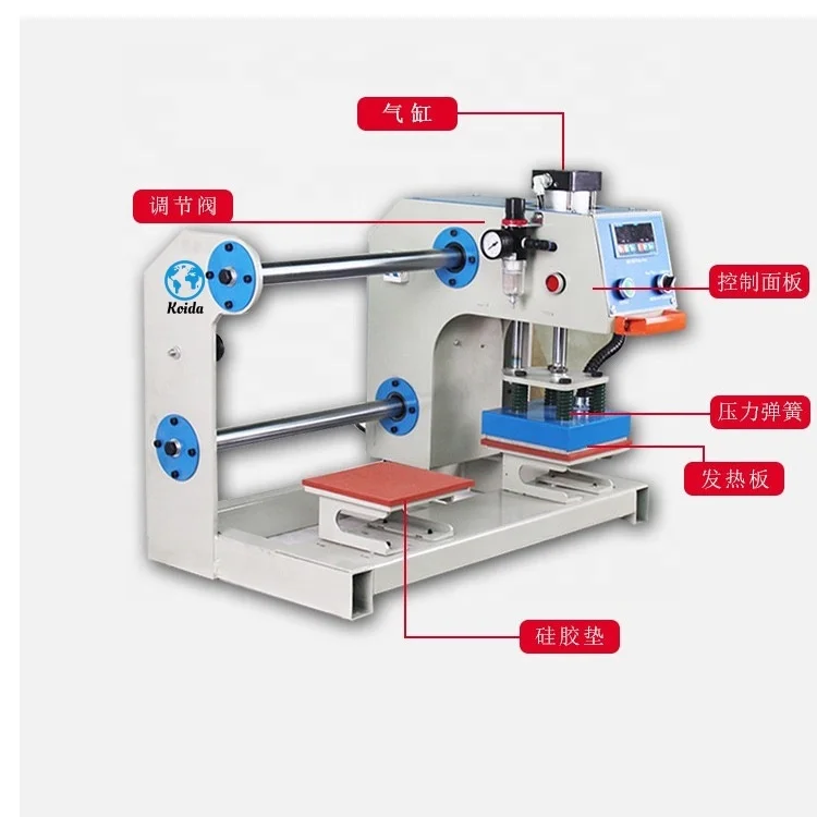 Máquina pneumática de estampagem a quente TLF Máquina de prensagem de transferência de calor Estação dupla na máquina de passar roupa