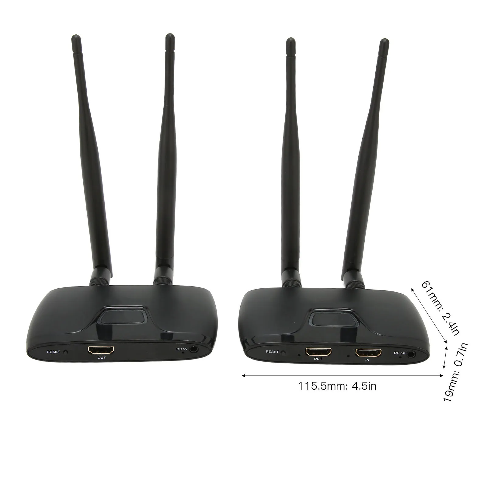 Wireless HD Multimedia Interface Extender 100‑240V AV Transmitter Receiver Full HD 656ft Delayless with Loop Out for Projector