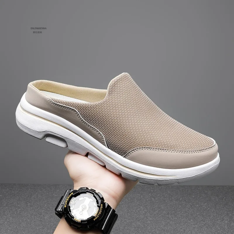 2023 Men Casual Shoes Mesh Breathable Flat Slippers Summer Couple Shoes Large Size