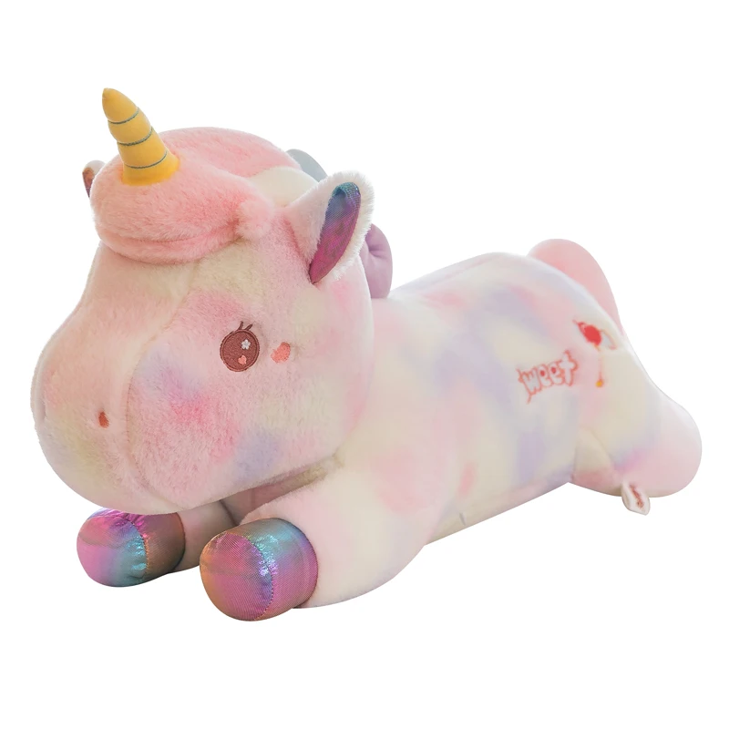 Unicórnio Kawaii Gigante Brinquedos de Pelúcia Animal Adorável, Cavalo Colorido, Almofada Longa, Boneca Macia, Casa, Decoração de Cama, Amante, Crianças, Presentes de Bebé, 60-100cm