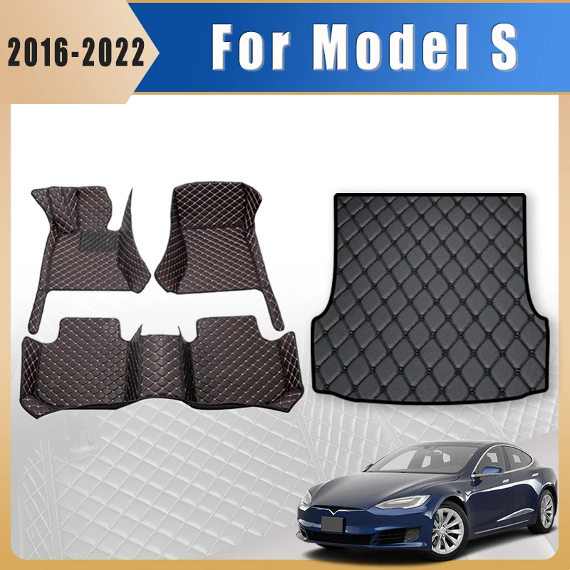 

Car Floor Mats Trunk Carpets For Tesla Model S 2022 2021 2020 2019 2018 2017 2016 Auto Accessories Interior Covers Waterproof