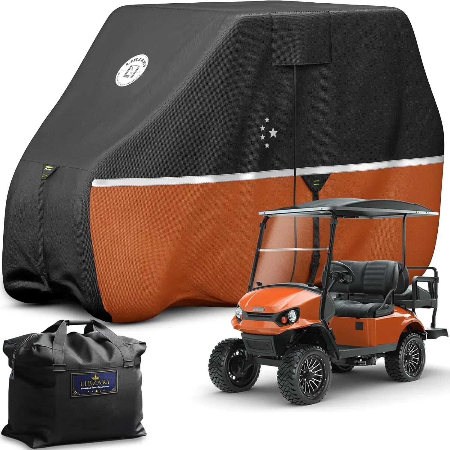 Waterproof Golf Cart Cover, Heavy Duty Marine Grade Fabric, Universal Fits for Most Brand 2/2+2/4+2 Passengers Yamaha, Honda, Cl