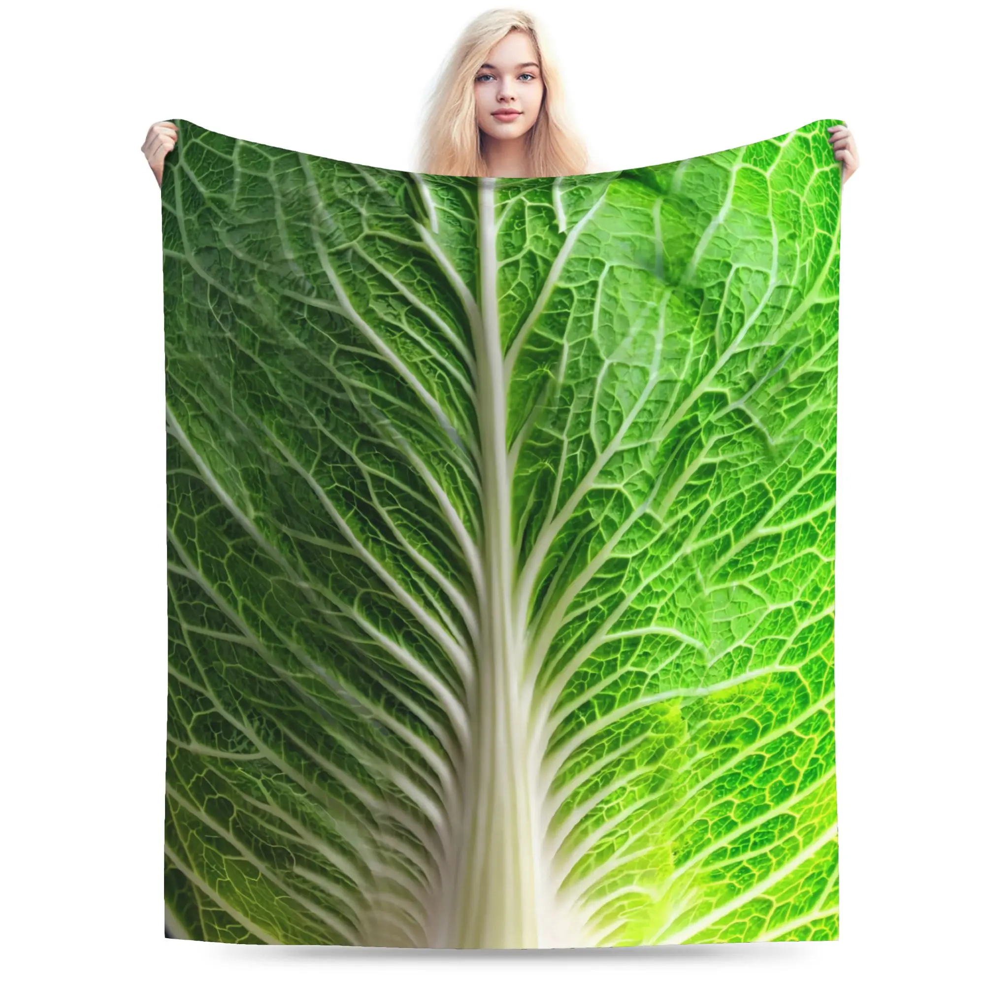 Cabbage Pattern Blankets  Soft Warm Aesthetic Plush Throw Blanket For Girls Boys Couch Bed Flannel Bedspread Bed Cover