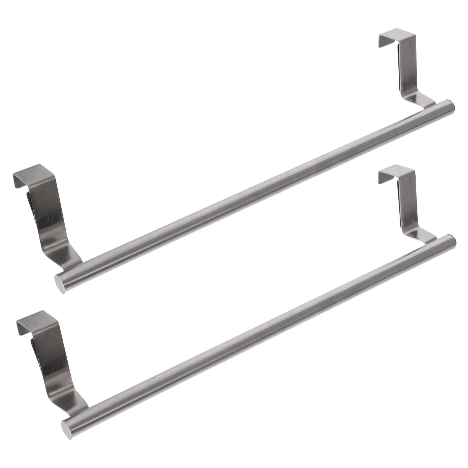 

2 Pcs Stainless Steel Single-rod Towel -mounted Bathroom Drying Holder Door Hooks Modern Kitchen Paper Storage