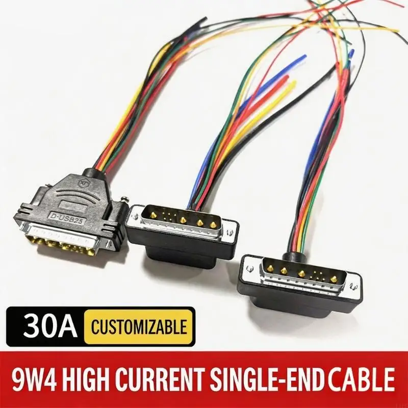 E1PF Heavy Duty 9W4 Power Connector With Bare Wire Ends And Reinforced Casing For Long Lasts Use