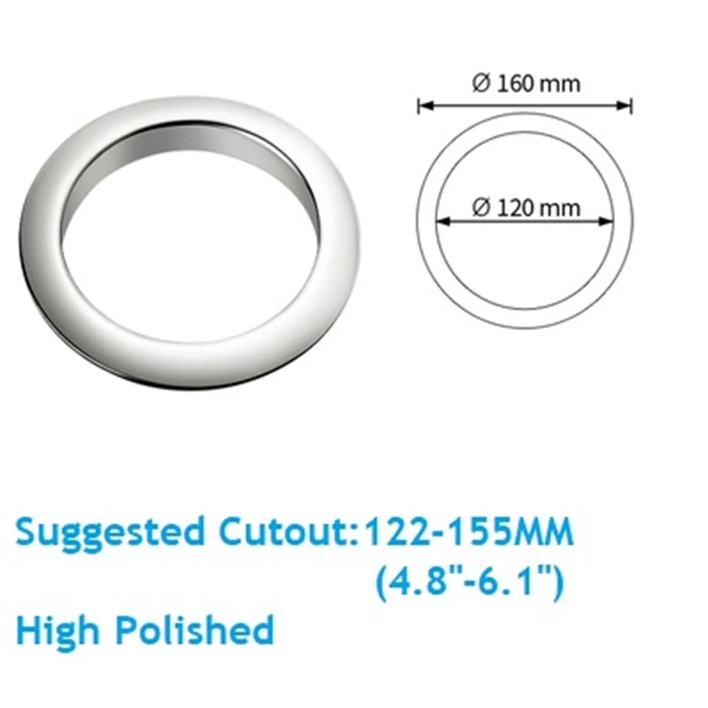 1Pc SUS304 Countertop Trash Grommet Sleeve Square Rectangular Round Rose Gold
