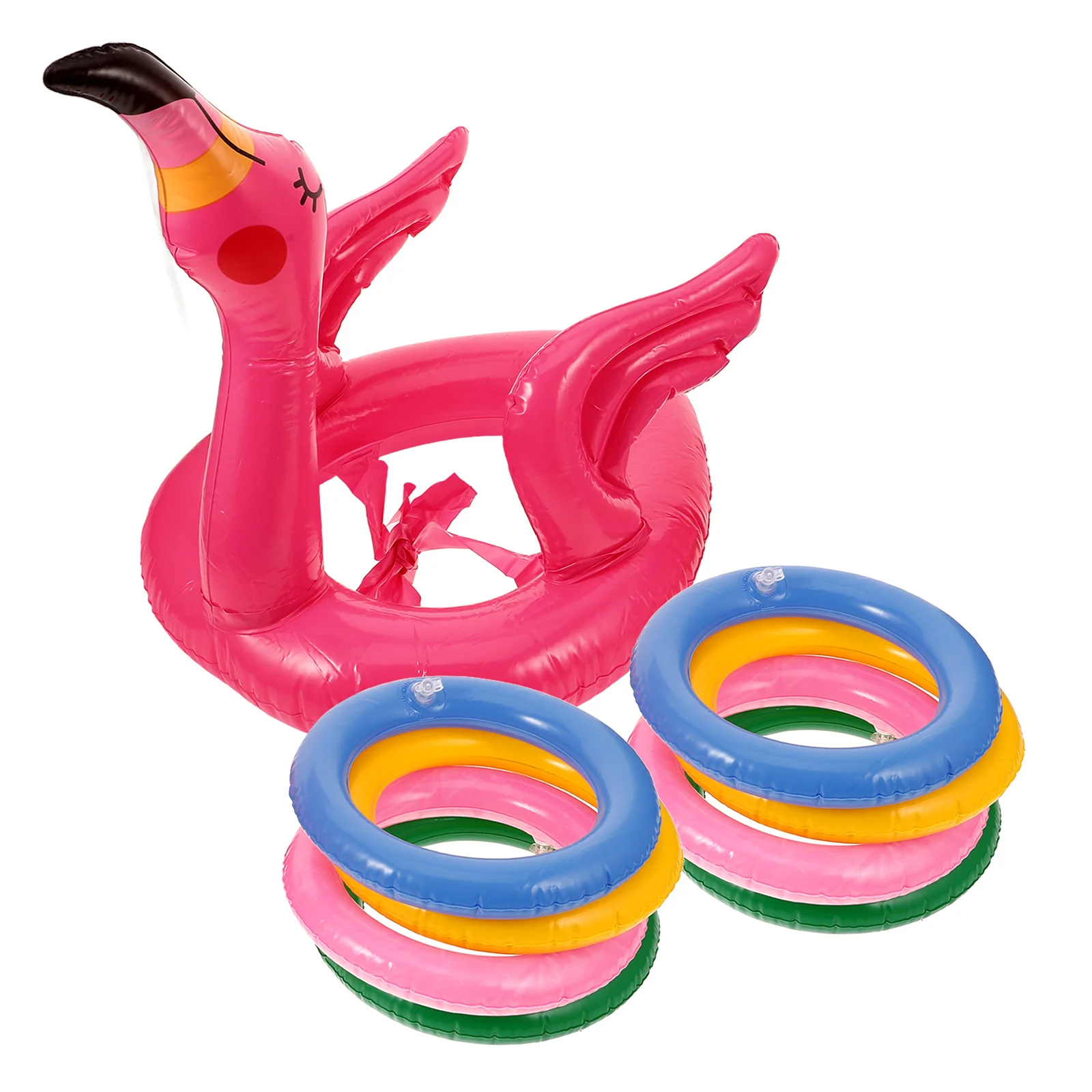 2 Sets Ferrule Toy Funny Ring Throwing Toss Game Flamingo Inflatable Swimming Pool Pvc Toys Child Tossing